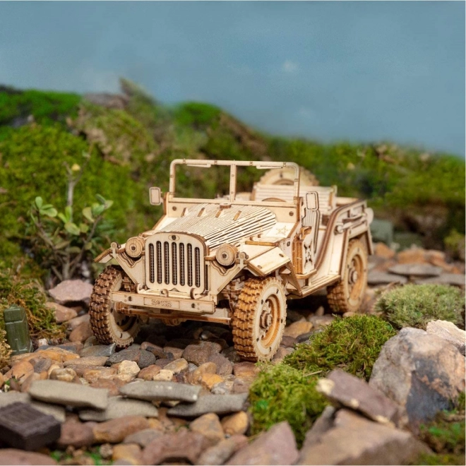 Wooden Model Military Jeep Puzzle