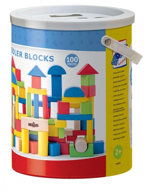 Wooden Blocks Set in Bucket