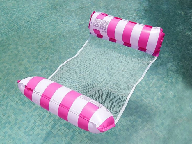 Inflatable Pink Water Hammock for Pool and Beach