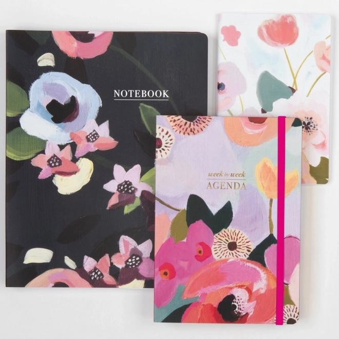 Galison mini notebook set with painted petals