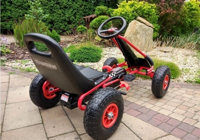 Motokáry Červená nafukovací kola A-15