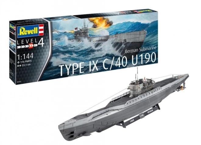 German Submarine Model Type IX C/40 1:144 Scale