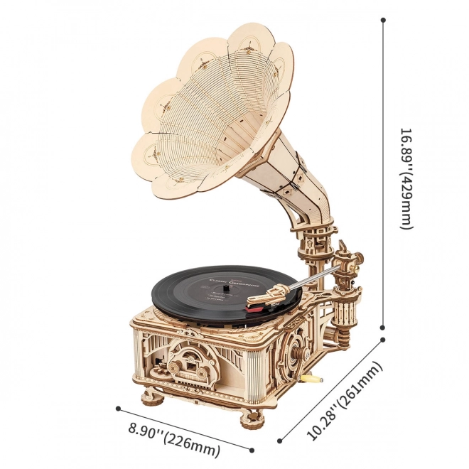 RoboTime 3D Wooden Mechanical Puzzle Gramophone