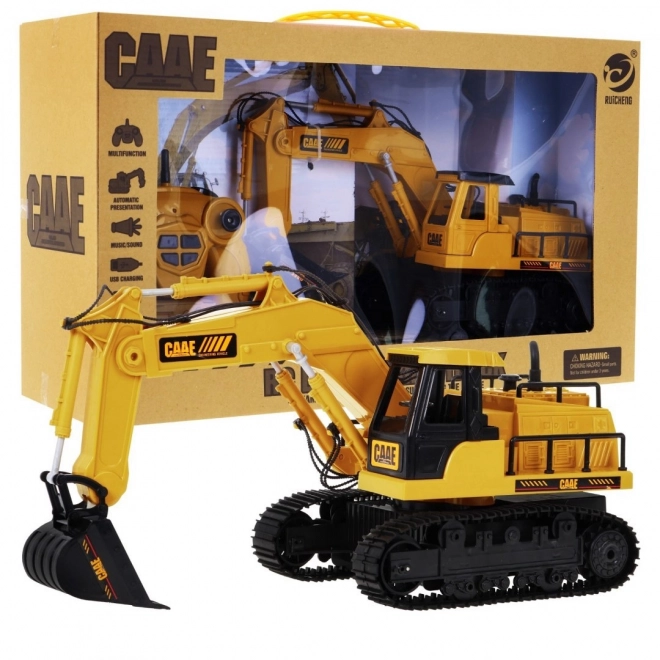 Remote Controlled Excavator Toy with Sounds and Accessories