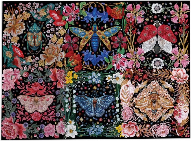 Puzzle Coléoptères parmi les fleurs 1000 pièces