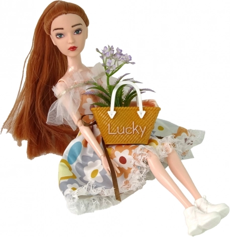 Stylish floral dress and accessories