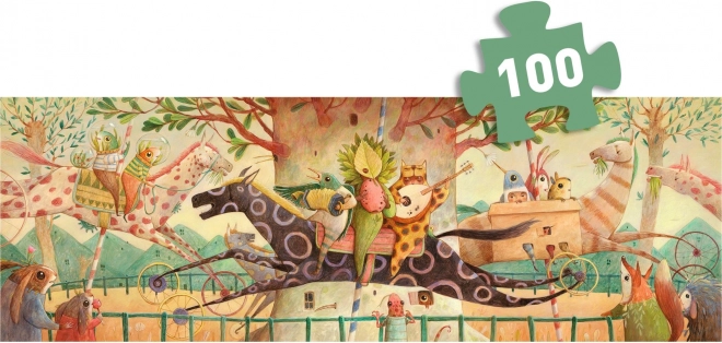 Panoramische puzzel DJECO Wonderful Ride 100 stukken