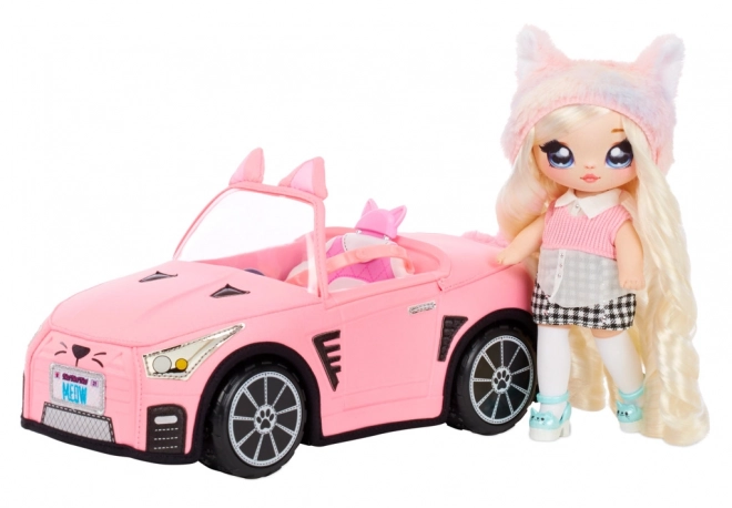 Na! Na! Na! Surprise Plush Pink Convertible Car Cat Design