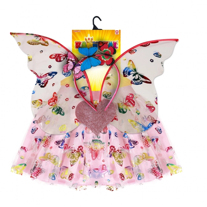 Children's Tutu Skirt Butterfly Costume with Headband and Wings