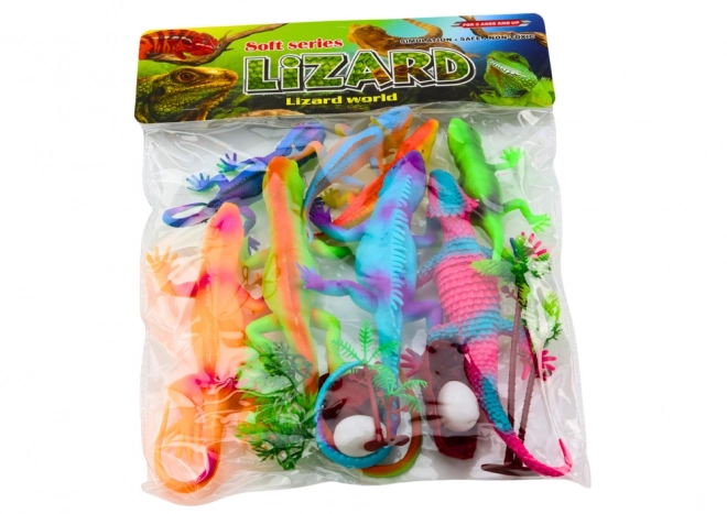 Colorful Reptile Lizard Figurines Set