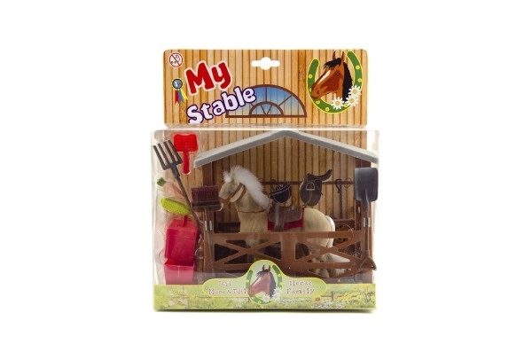 Horse With Stable And Accessories