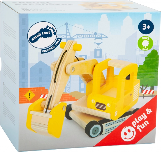 Small Foot Wooden Excavator with Bucket