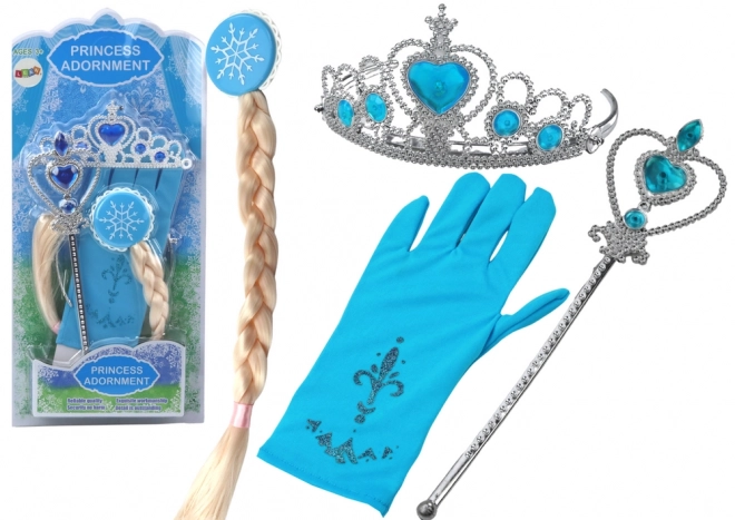 Princess Accessories Set Wand Gloves Crown Snow Queen