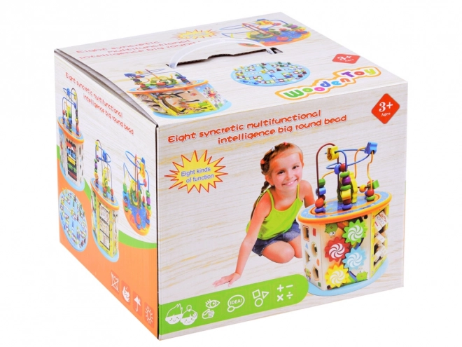 Educational Wooden Activity Cube 8-in-1