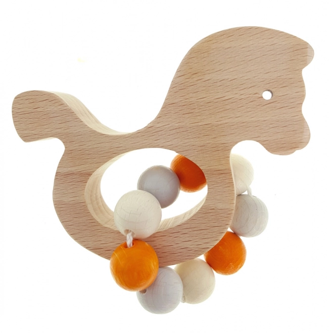 Nature Wooden Rattle Horse Orange