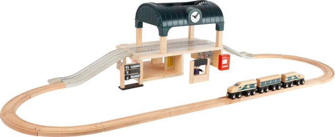 Two-story station with open roof