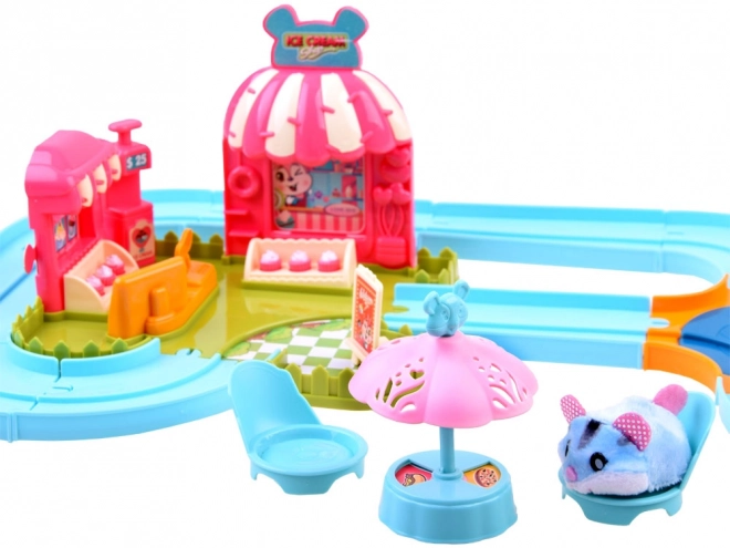 Interactive Hamster Track Ice Cream Parlor Playset