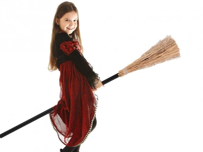 Witch's Broom Baba Yaga Black 90cm for Halloween and Christmas