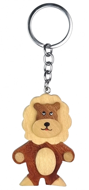 Wooden Animal Keychain - Standing Lion