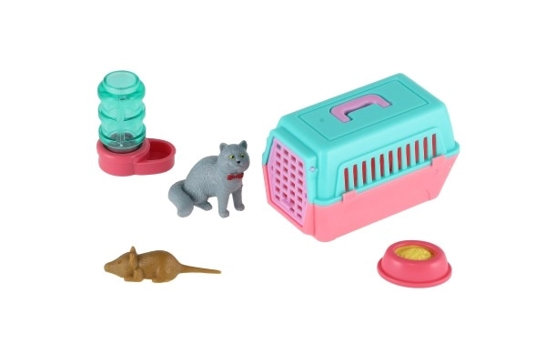 Pet Cat with Portable Box and Accessories