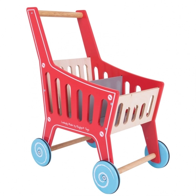 Wooden Shopping Trolley for Kids