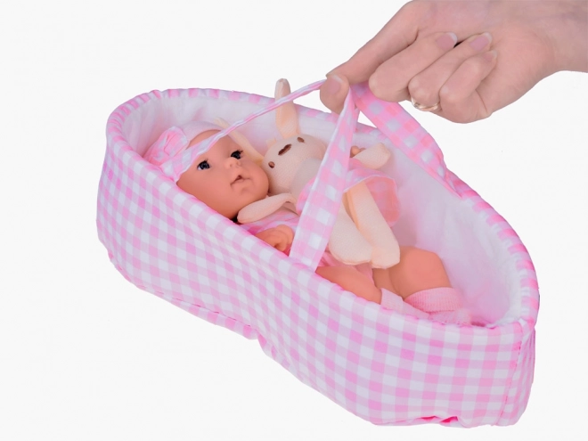 Newborn Doll with Pink Hat and Bunny Toy