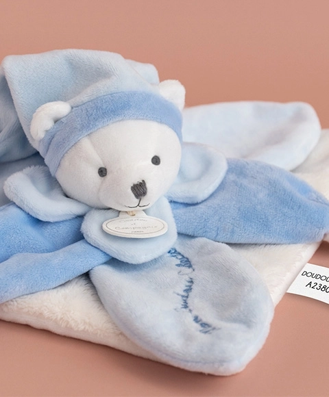 Blue Plush Comforter Gift Set - 24 cm Bear