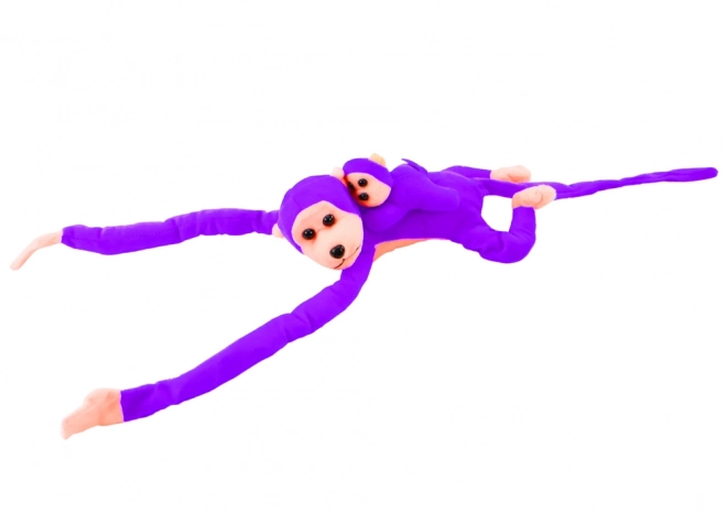 Plush Monkey with Baby Purple 70 cm