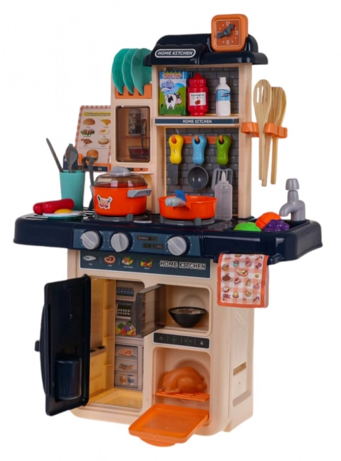 Children's Multifunctional Kitchen Playset with Light, Sound, Water, and Steam