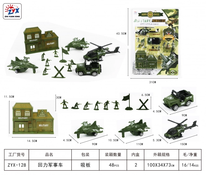 Military Vehicle Set with Helicopter