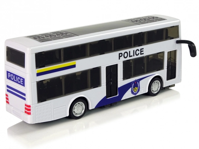 Double-Decker Police Bus with Sound and Pull-Back Mechanism