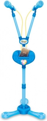 Plejo stand with two microphones - blue