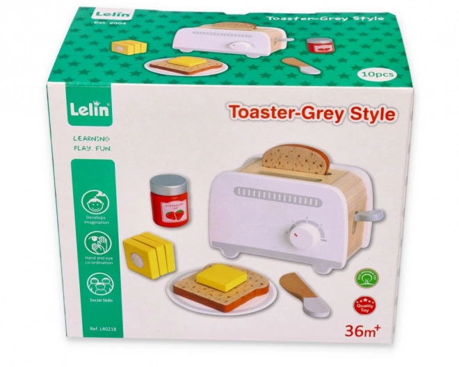 Wooden Gray Toy Toaster