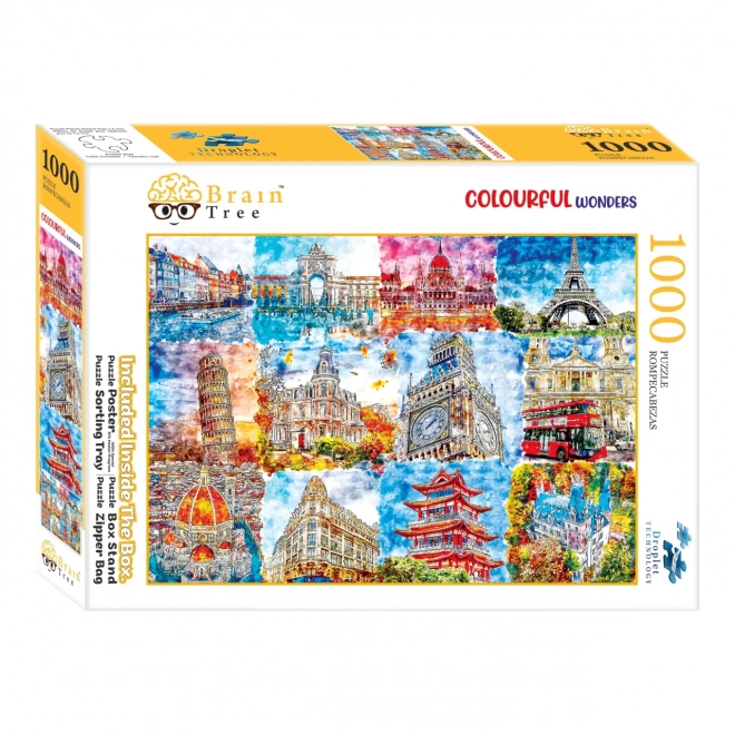 Brain Tree Colorful Landmarks Puzzle 1000 Pieces