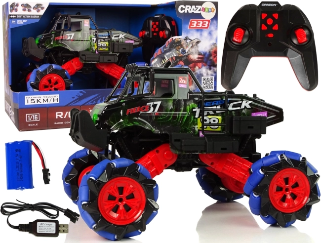 Auto RC fuoristrada drift 1:16 2,4G con rotazione a 360° – Verde