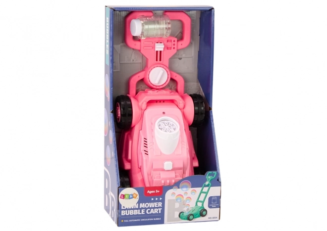 Bubble Machine Lawn Mower Ride-On with Handle Pink