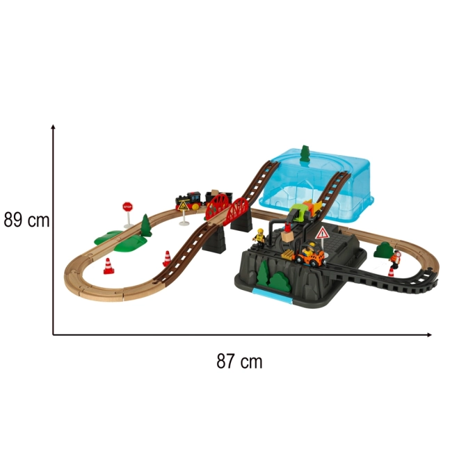 Construction Play Set with Train and Track - 55 Pieces