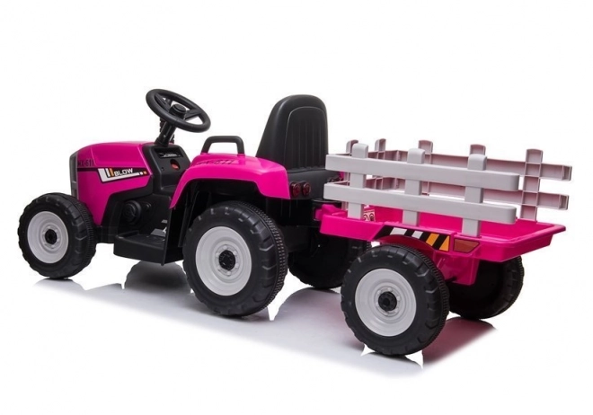 Bateriový traktor s přívěsem XMX611 růžový
