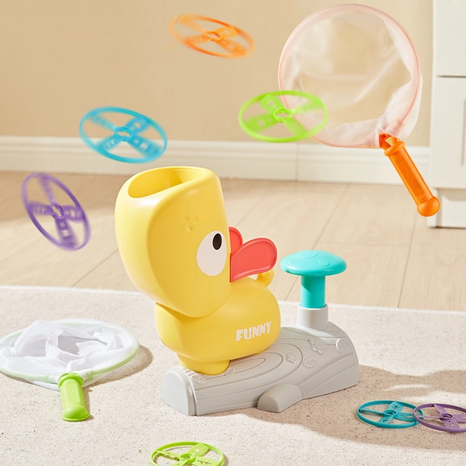 Woopie Gioco di abilità Acchiappa Frisbee con lanciatore di dischi