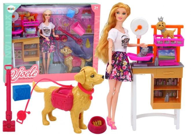 Doll Set with Dogs and Vet Accessories