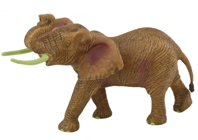 African Elephant Figurine with Raised Trunk Safari