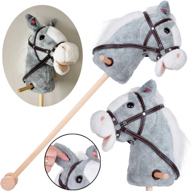 Interactive Hobby Horse with Gallop Sound and Movable Jaw