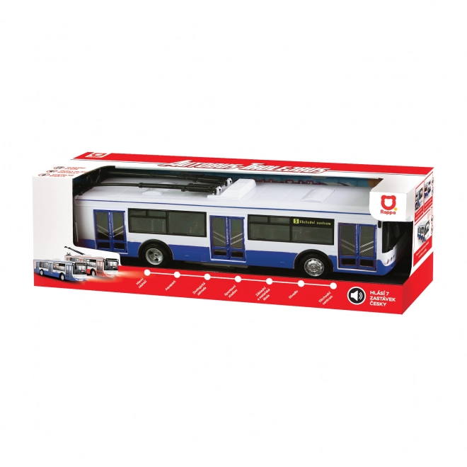 Trolleybus with Czech Announcements 28 cm Blue