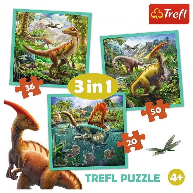 Puzzle 3-in-1 Extraordinary World of Dinosaurs