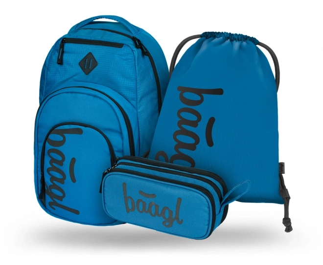 Coolmate Ocean Blue Backpack, Pencil Case, and Drawstring Bag Set