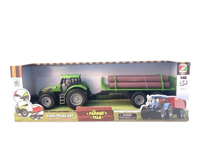Jouet Tracteur avec Remorque à Rondins pour Enfants