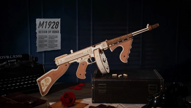 Wooden 3D Mechanical Puzzle Thomson Submachine Gun