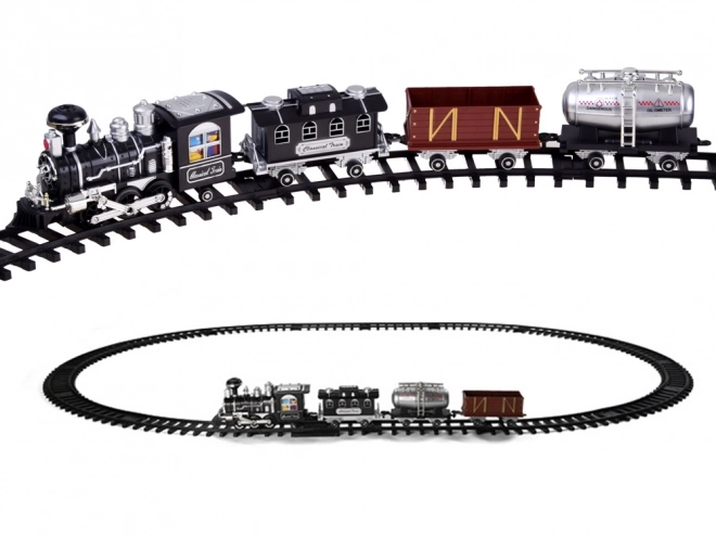 Remote Controlled Train Set with Locomotive and Carriages