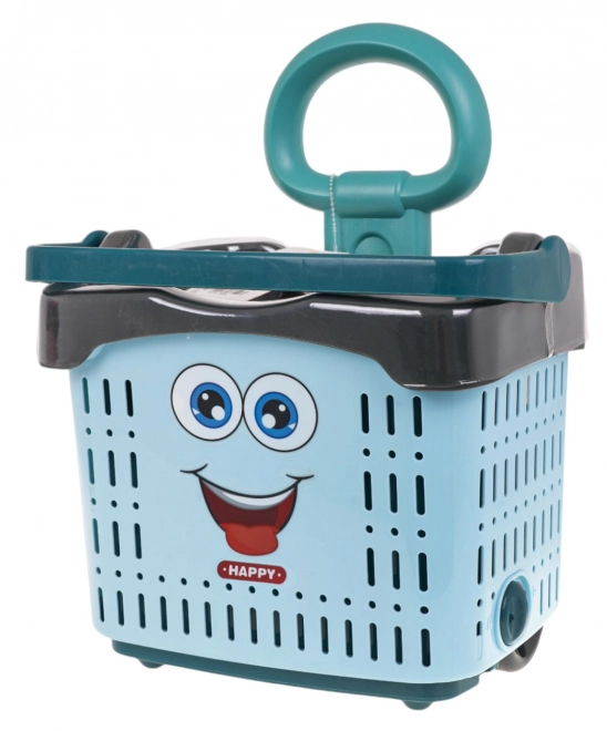 Blue Shopping Cart with Accessories for Kids