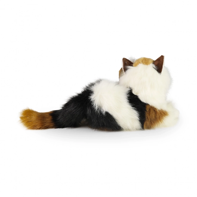 Eco-friendly tricolor plush cat 30 cm